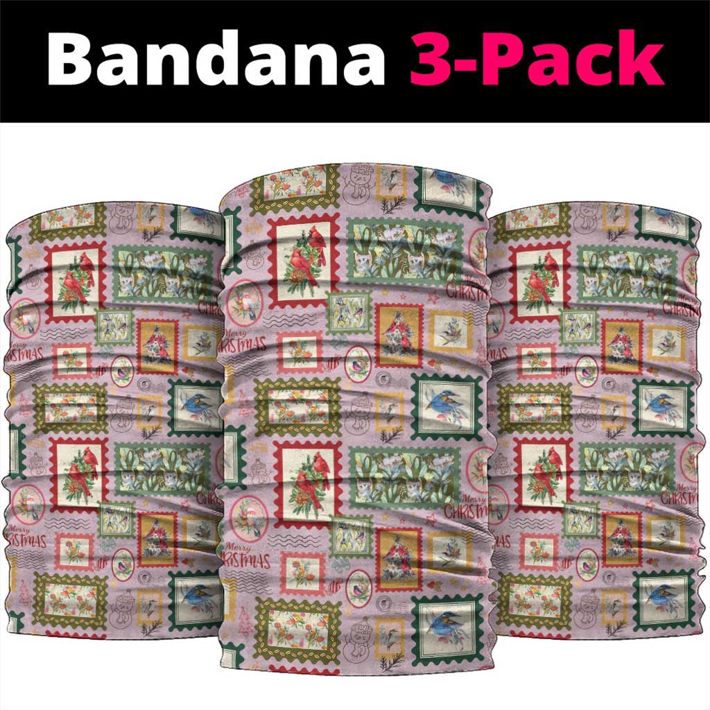Aussie Birds Christmas La La Land Neck Gaiter Pink Vintage Stamp Edition - Aussie Hoodie