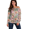 Aussie Birds Christmas La La Land Off Shoulder Sweater Pink Vintage Stamp Edition - Aussie Hoodie