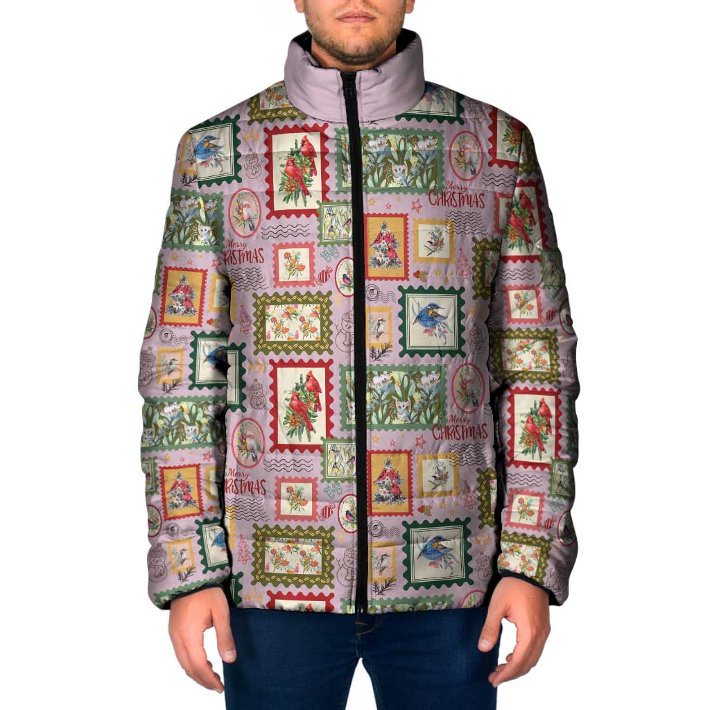 Aussie Birds Christmas La La Land Padded Jacket Pink Vintage Stamp Edition - Aussie Hoodie