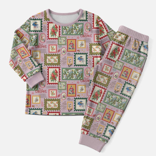 Aussie Birds Christmas La La Land Christmas Pajama Set Pink Vintage Stamp Edition - Aussie Hoodie