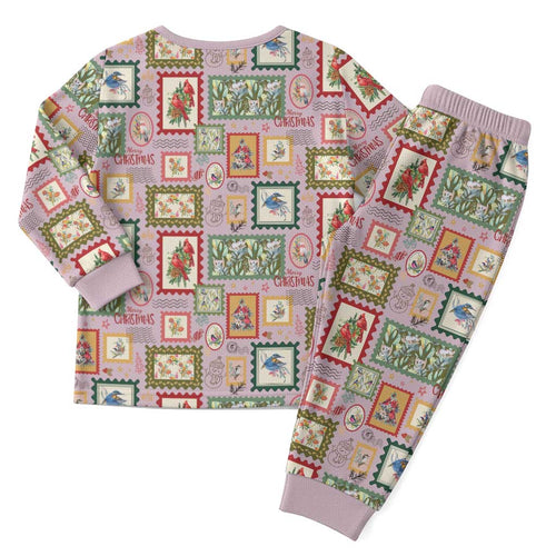Aussie Birds Christmas La La Land Christmas Pajama Set Pink Vintage Stamp Edition - Aussie Hoodie