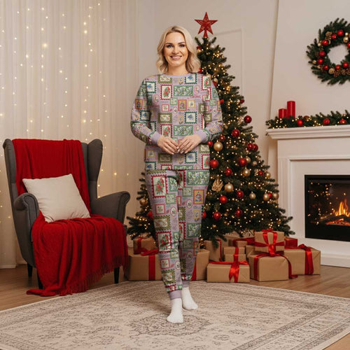 Aussie Birds Christmas La La Land Christmas Pajama Set Pink Vintage Stamp Edition - Aussie Hoodie
