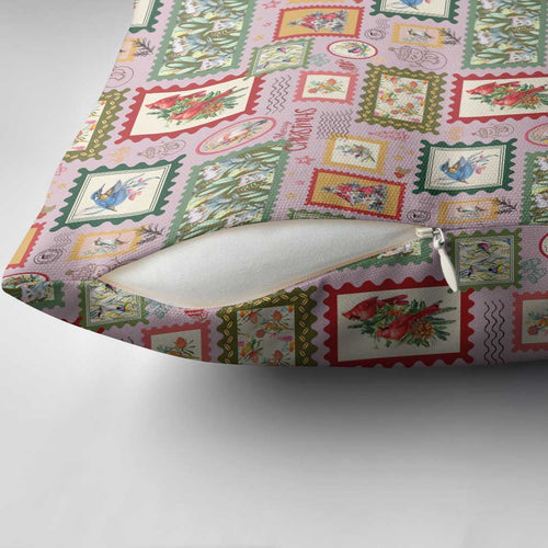Aussie Birds Christmas La La Land Pillow Cover Pink Vintage Stamp Edition - Aussie Hoodie
