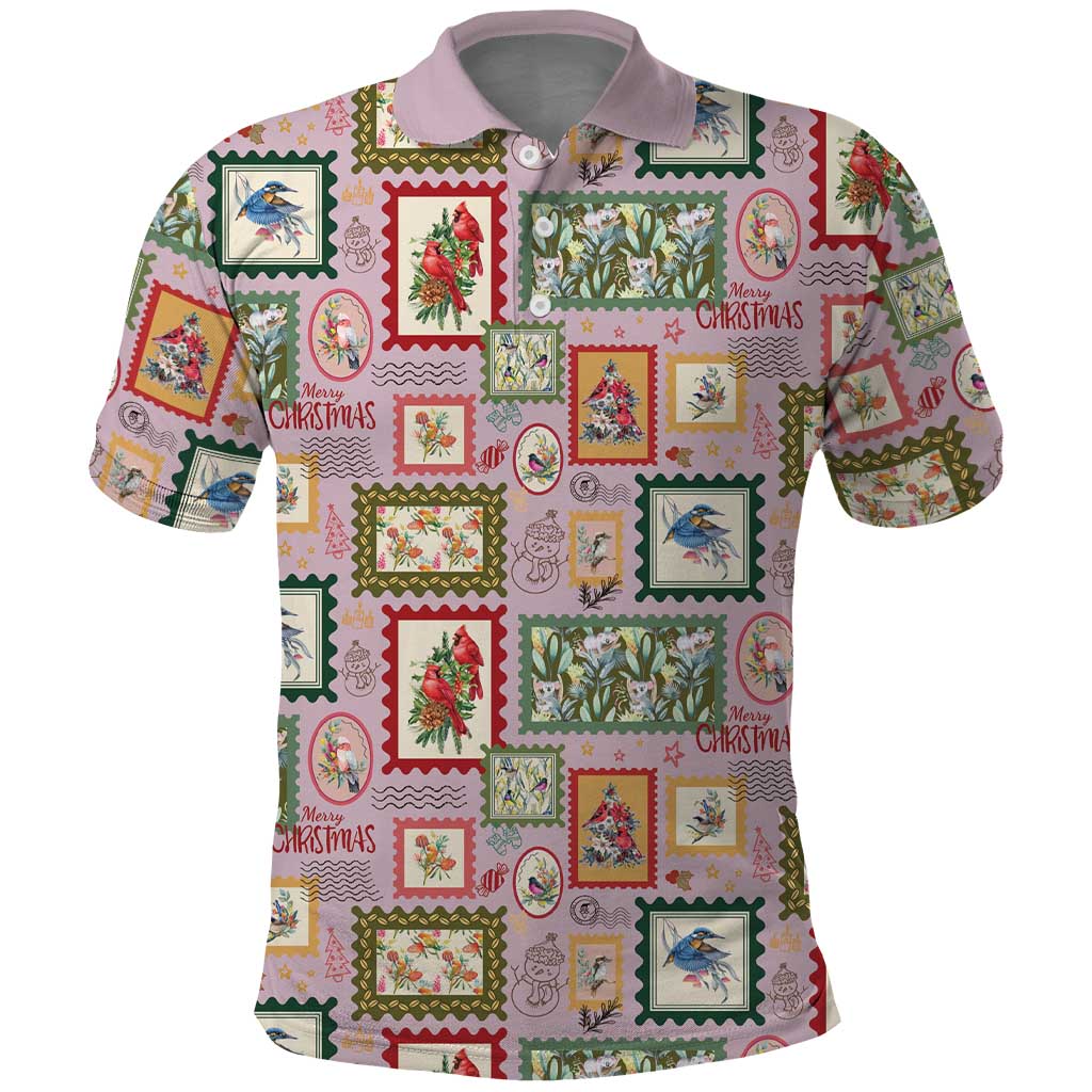 Aussie Birds Christmas La La Land Polo Shirt Pink Vintage Stamp Edition - Aussie Hoodie