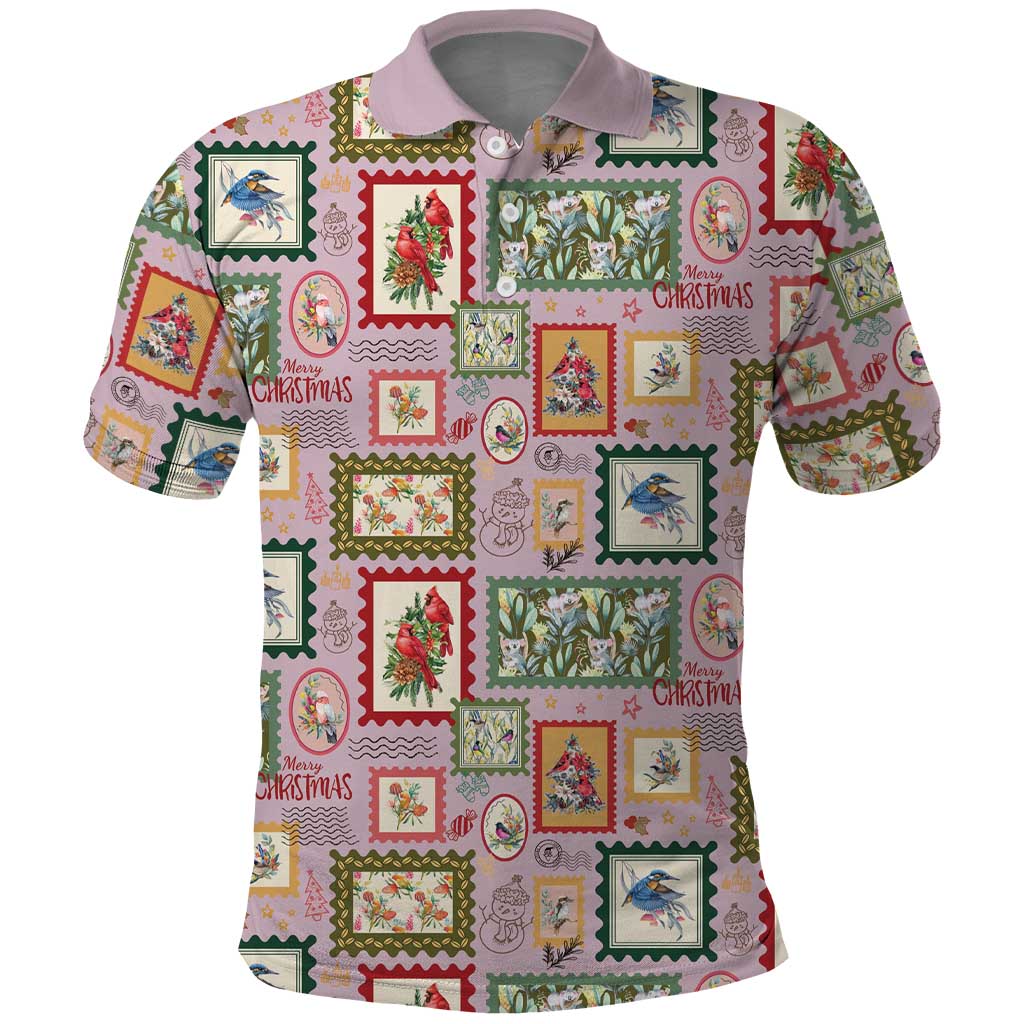 Aussie Birds Christmas La La Land Polo Shirt Pink Vintage Stamp Edition - Aussie Hoodie