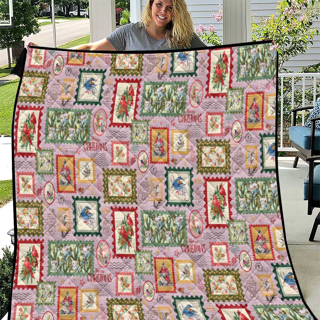 Aussie Birds Christmas La La Land Quilt Pink Vintage Stamp Edition - Aussie Hoodie
