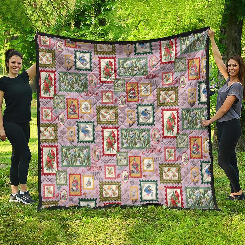 Aussie Birds Christmas La La Land Quilt Pink Vintage Stamp Edition - Aussie Hoodie