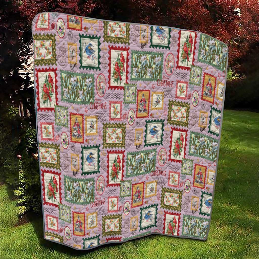 Aussie Birds Christmas La La Land Quilt Pink Vintage Stamp Edition - Aussie Hoodie