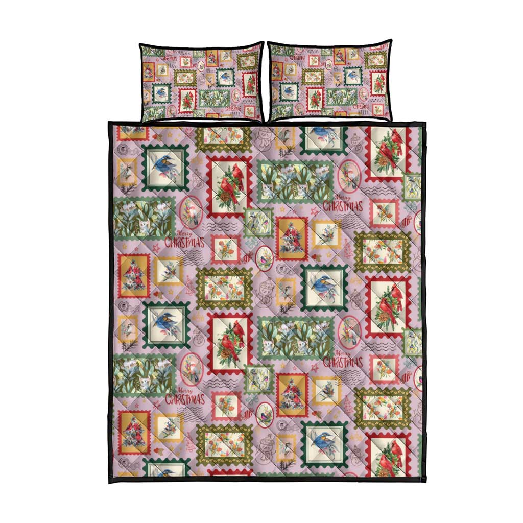 Aussie Birds Christmas La La Land Quilt Bed Set Pink Vintage Stamp Edition - Aussie Hoodie