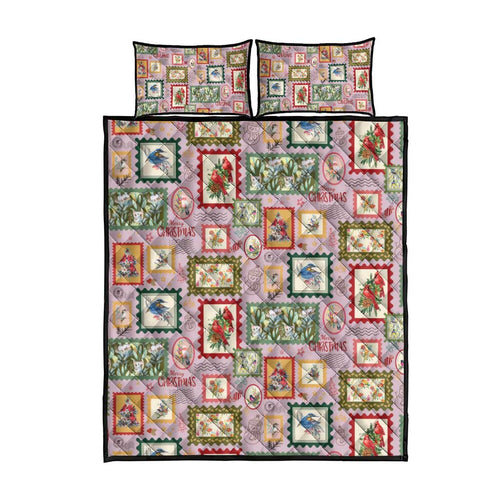 Aussie Birds Christmas La La Land Quilt Bed Set Pink Vintage Stamp Edition - Aussie Hoodie
