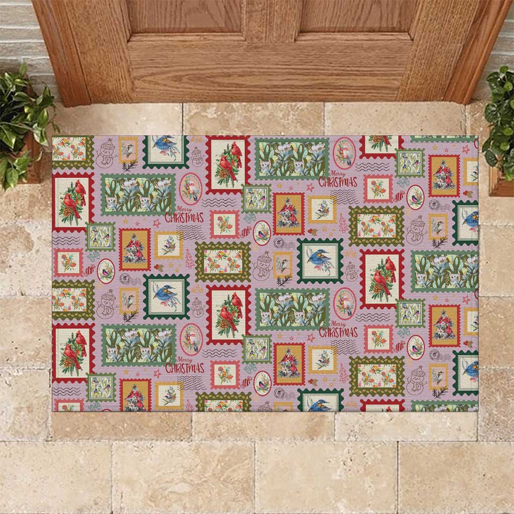 Aussie Birds Christmas La La Land Rubber Doormat Pink Vintage Stamp Edition - Aussie Hoodie