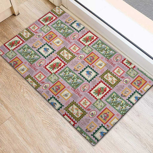 Aussie Birds Christmas La La Land Rubber Doormat Pink Vintage Stamp Edition - Aussie Hoodie