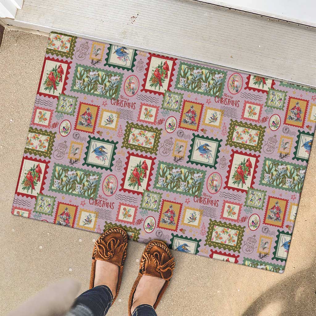 Aussie Birds Christmas La La Land Rubber Doormat Pink Vintage Stamp Edition - Aussie Hoodie