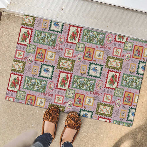 Aussie Birds Christmas La La Land Rubber Doormat Pink Vintage Stamp Edition - Aussie Hoodie