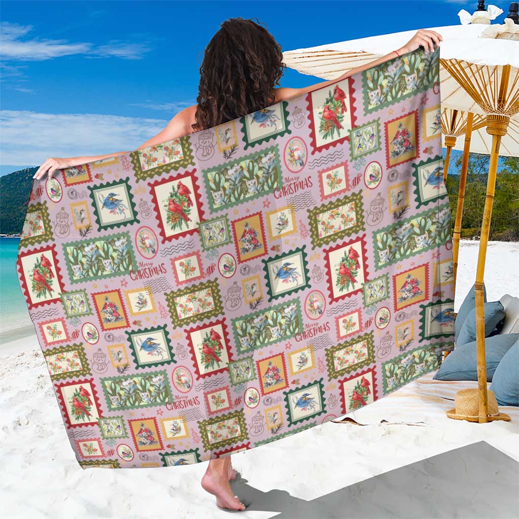 Aussie Birds Christmas La La Land Sarong Pink Vintage Stamp Edition - Aussie Hoodie