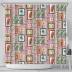 Aussie Birds Christmas La La Land Shower Curtain Pink Vintage Stamp Edition - Aussie Hoodie