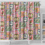 Aussie Birds Christmas La La Land Shower Curtain Pink Vintage Stamp Edition - Aussie Hoodie