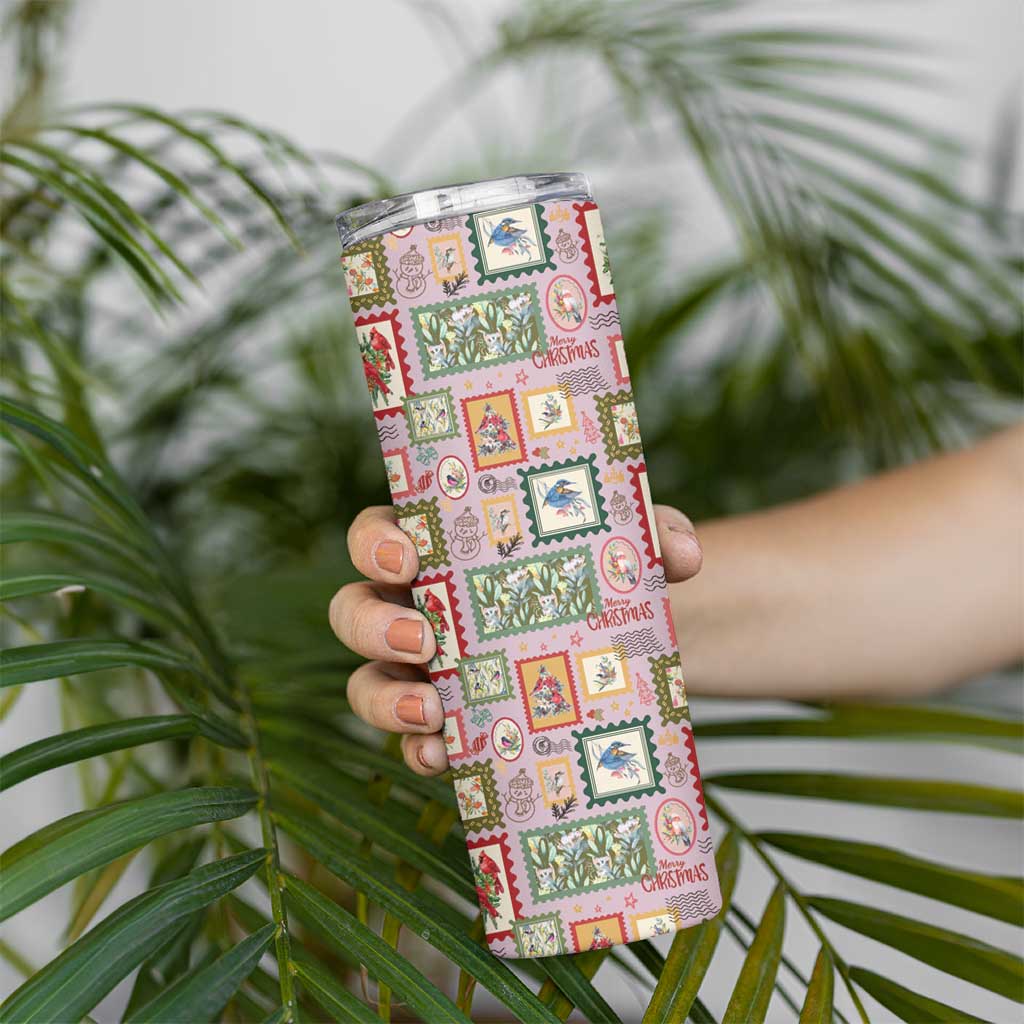 Aussie Birds Christmas La La Land Skinny Tumbler Pink Vintage Stamp Edition - Aussie Hoodie