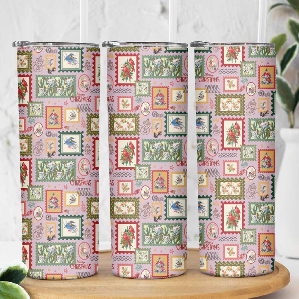 Aussie Birds Christmas La La Land Skinny Tumbler Pink Vintage Stamp Edition - Aussie Hoodie