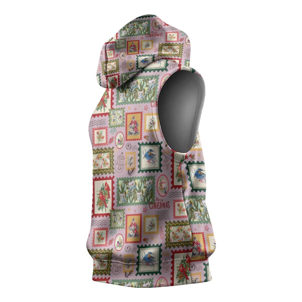Aussie Birds Christmas La La Land Sleeveless Hoodie Pink Vintage Stamp Edition - Aussie Hoodie