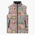 Aussie Birds Christmas La La Land Sleeveless Puffer Jacket Pink Vintage Stamp Edition - Aussie Hoodie
