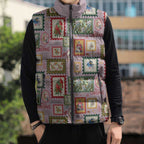 Aussie Birds Christmas La La Land Sleeveless Puffer Jacket Pink Vintage Stamp Edition - Aussie Hoodie