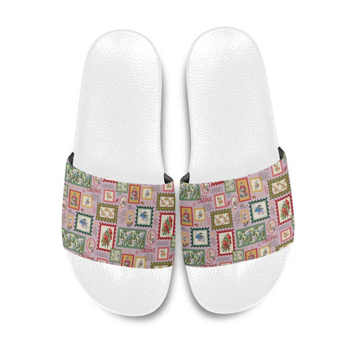 Aussie Birds Christmas La La Land Slide Sandals Pink Vintage Stamp Edition - Aussie Hoodie