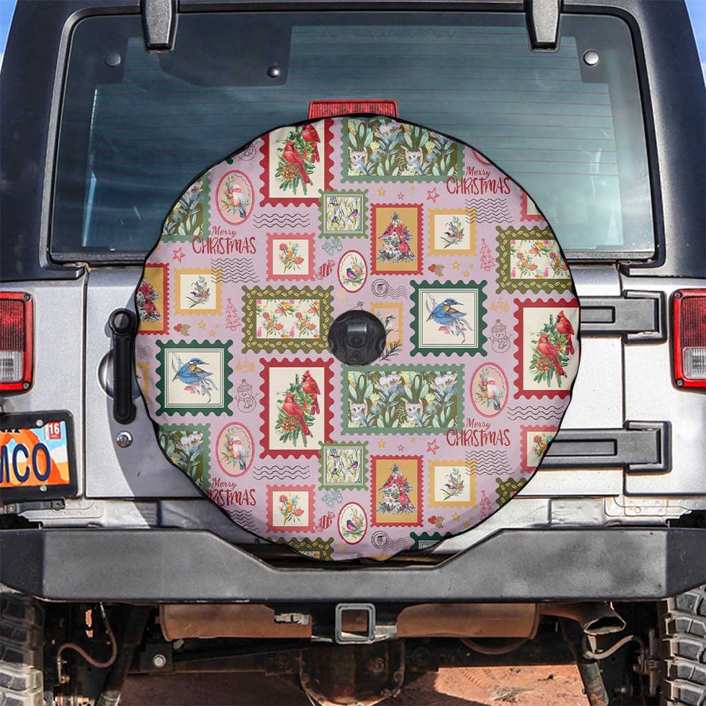 Aussie Birds Christmas La La Land Spare Tire Cover Pink Vintage Stamp Edition - Aussie Hoodie