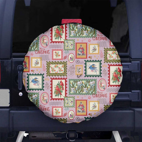 Aussie Birds Christmas La La Land Spare Tire Cover Pink Vintage Stamp Edition - Aussie Hoodie