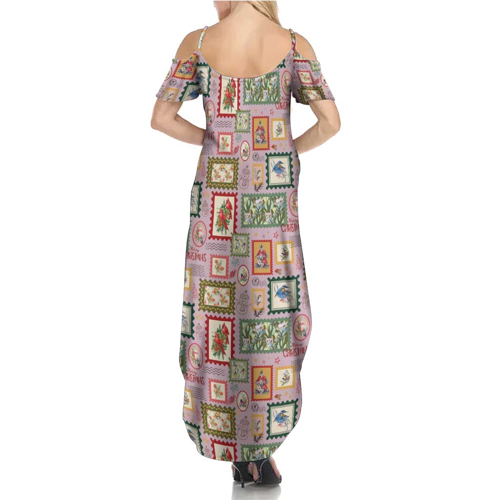 Aussie Birds Christmas La La Land Summer Maxi Dress Pink Vintage Stamp Edition - Aussie Hoodie