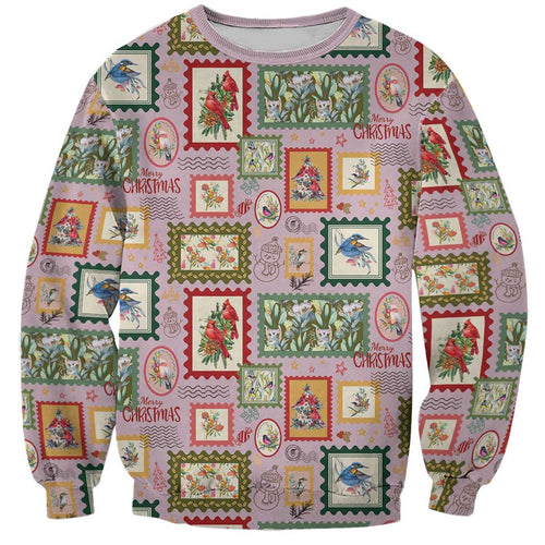 Aussie Birds Christmas La La Land Sweatshirt Pink Vintage Stamp Edition - Aussie Hoodie