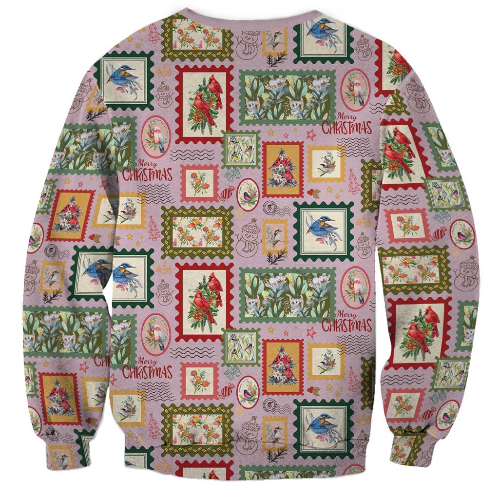 Aussie Birds Christmas La La Land Sweatshirt Pink Vintage Stamp Edition - Aussie Hoodie