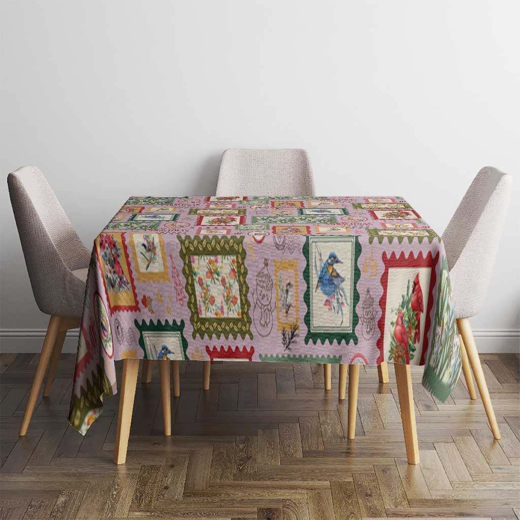 Aussie Birds Christmas La La Land Tablecloth Pink Vintage Stamp Edition - Aussie Hoodie