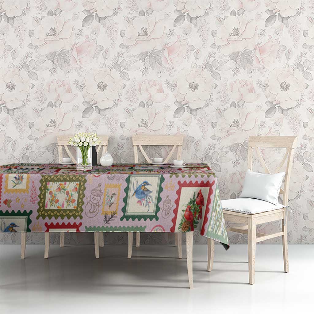 Aussie Birds Christmas La La Land Tablecloth Pink Vintage Stamp Edition - Aussie Hoodie