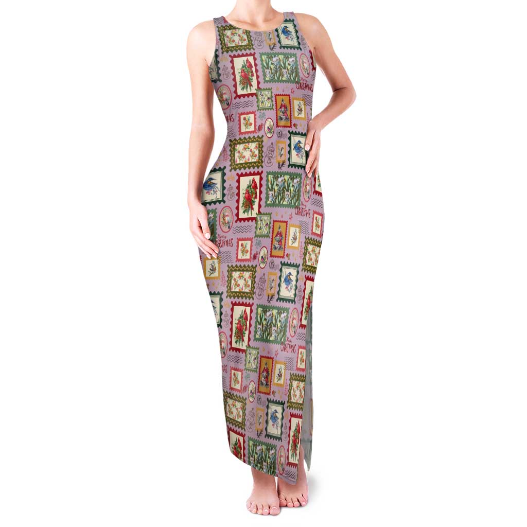 Aussie Birds Christmas La La Land Tank Maxi Dress Pink Vintage Stamp Edition - Aussie Hoodie