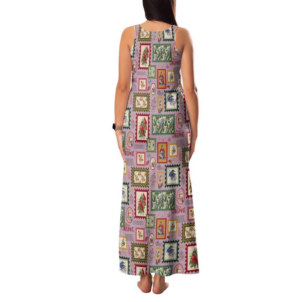 Aussie Birds Christmas La La Land Tank Maxi Dress Pink Vintage Stamp Edition - Aussie Hoodie