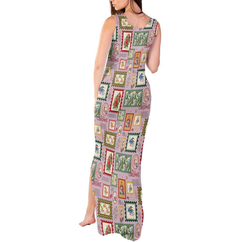 Aussie Birds Christmas La La Land Tank Maxi Dress Pink Vintage Stamp Edition - Aussie Hoodie