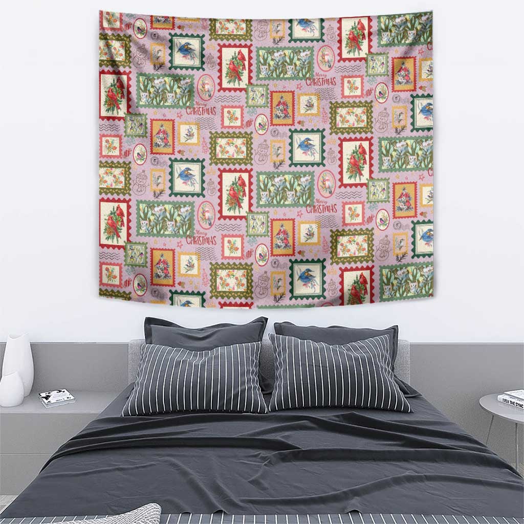 Aussie Birds Christmas La La Land Tapestry Pink Vintage Stamp Edition - Aussie Hoodie