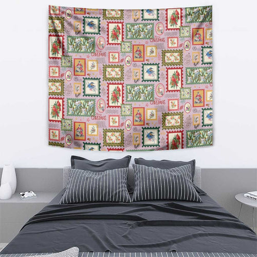 Aussie Birds Christmas La La Land Tapestry Pink Vintage Stamp Edition - Aussie Hoodie