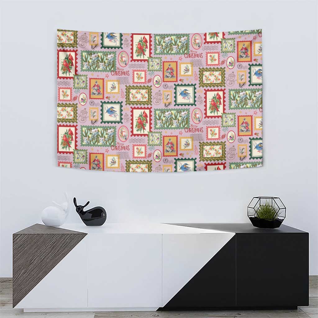 Aussie Birds Christmas La La Land Tapestry Pink Vintage Stamp Edition - Aussie Hoodie