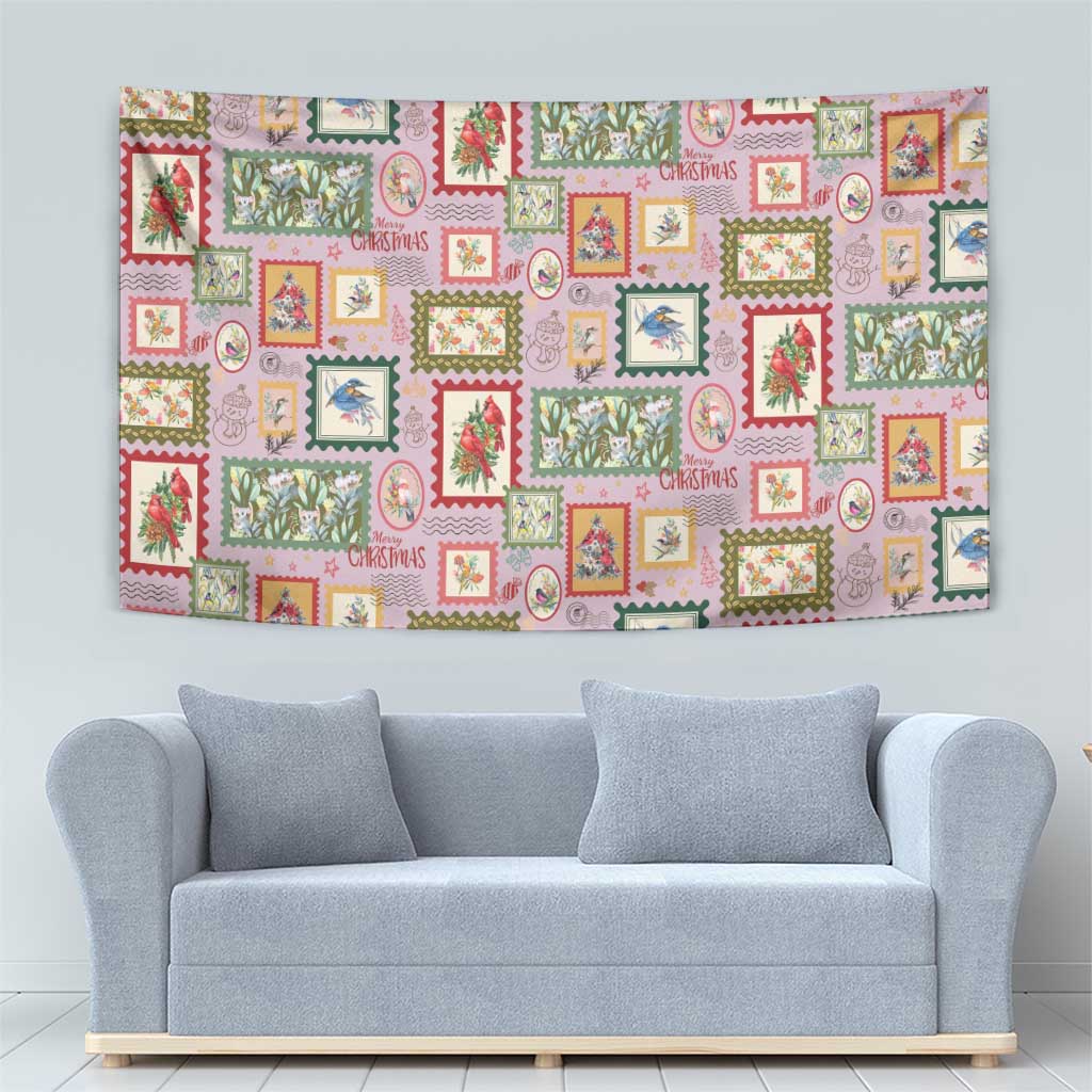 Aussie Birds Christmas La La Land Tapestry Pink Vintage Stamp Edition - Aussie Hoodie
