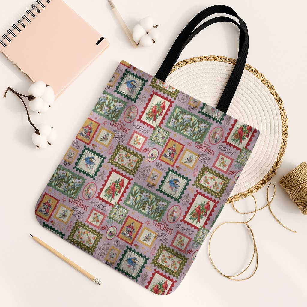 Aussie Birds Christmas La La Land Tote Bag Pink Vintage Stamp Edition - Aussie Hoodie