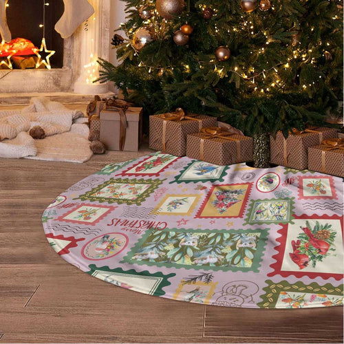 Aussie Birds Christmas La La Land Tree Skirt Pink Vintage Stamp Edition - Aussie Hoodie