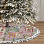 Aussie Birds Christmas La La Land Tree Skirt Pink Vintage Stamp Edition - Aussie Hoodie