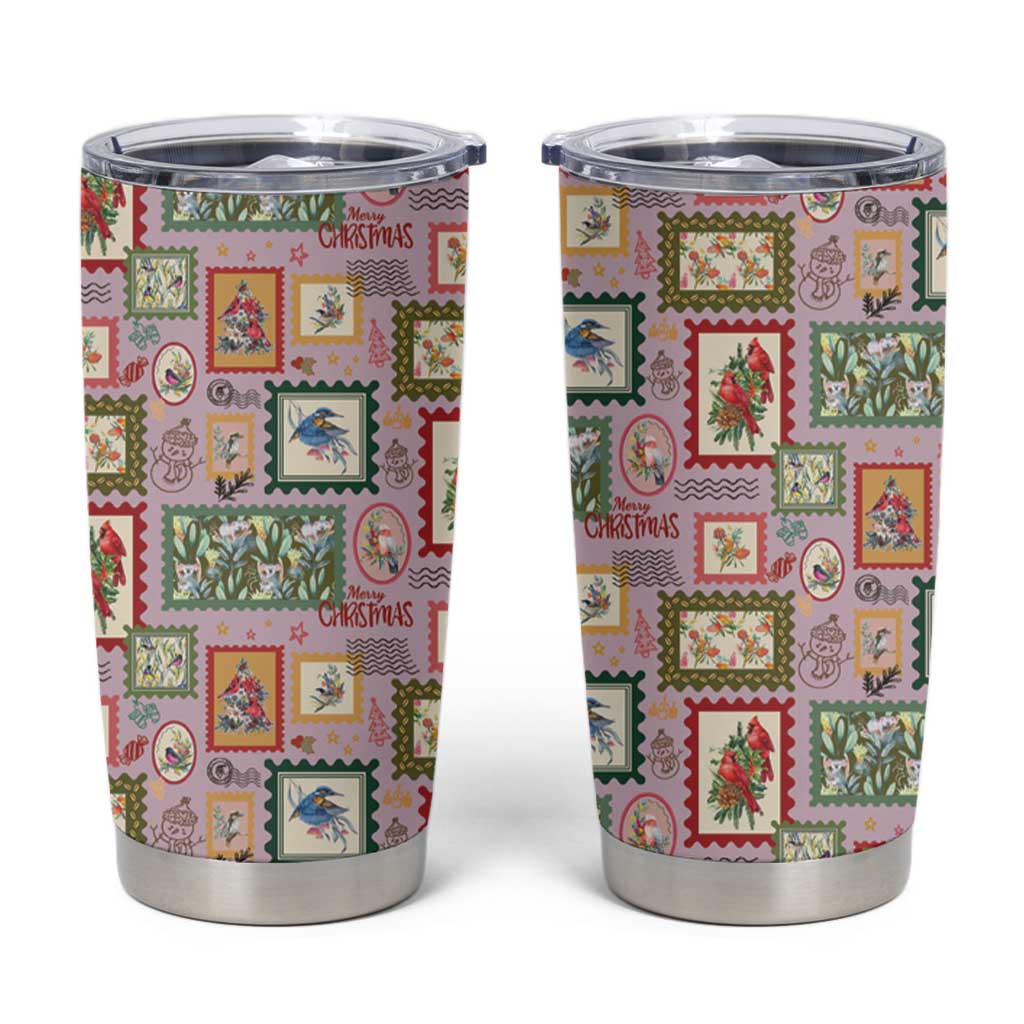 Aussie Birds Christmas La La Land Tumbler Cup Pink Vintage Stamp Edition - Aussie Hoodie