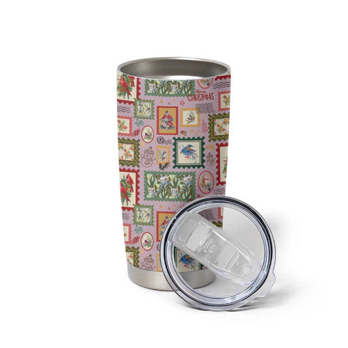 Aussie Birds Christmas La La Land Tumbler Cup Pink Vintage Stamp Edition - Aussie Hoodie