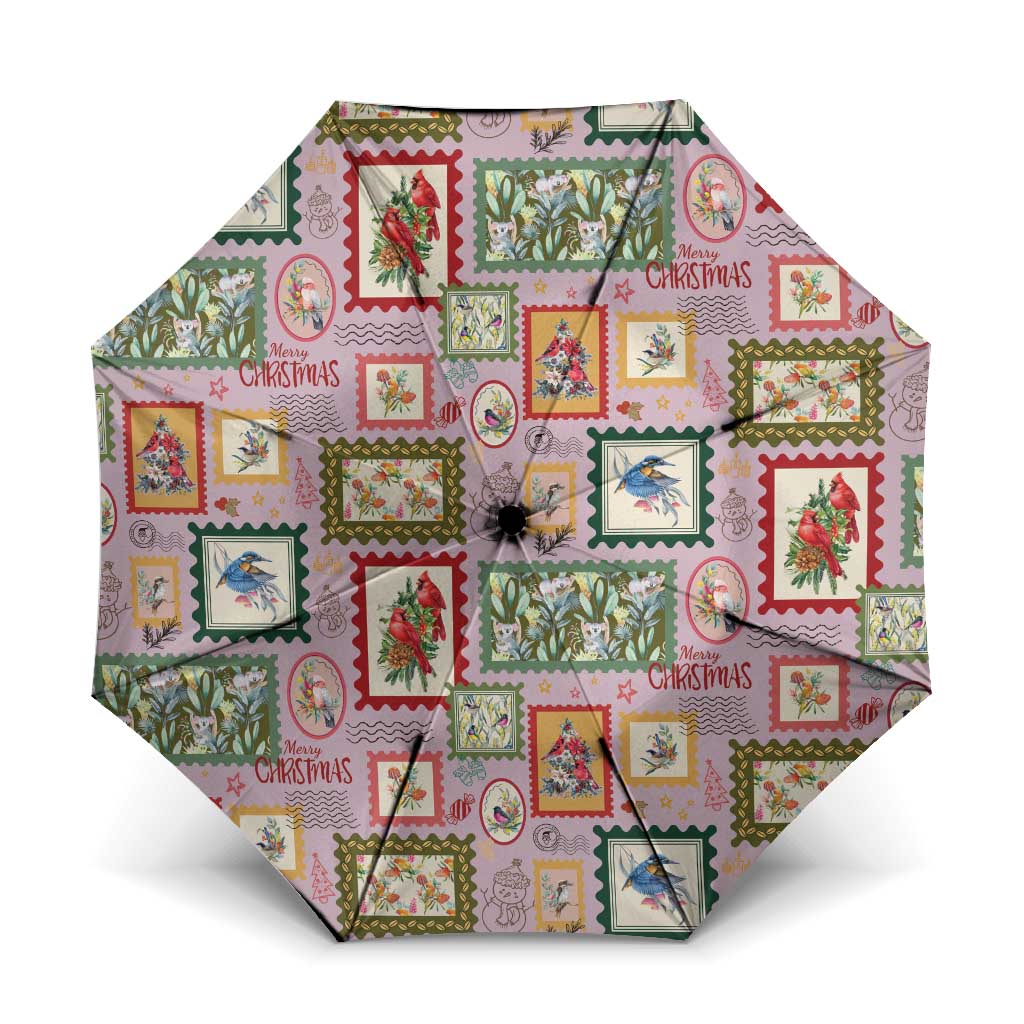 Aussie Birds Christmas La La Land Umbrella Pink Vintage Stamp Edition - Aussie Hoodie
