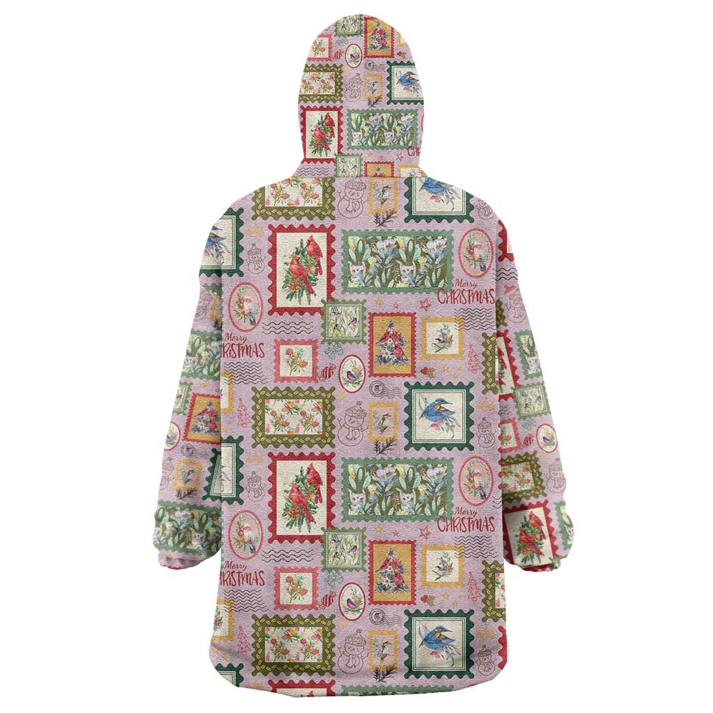 Aussie Birds Christmas La La Land Wearable Blanket Hoodie Pink Vintage Stamp Edition - Aussie Hoodie