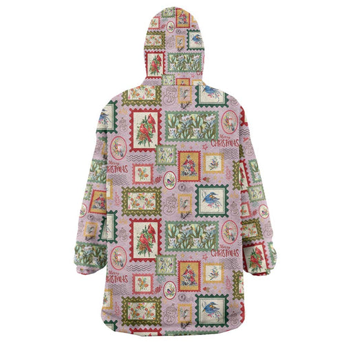 Aussie Birds Christmas La La Land Wearable Blanket Hoodie Pink Vintage Stamp Edition - Aussie Hoodie