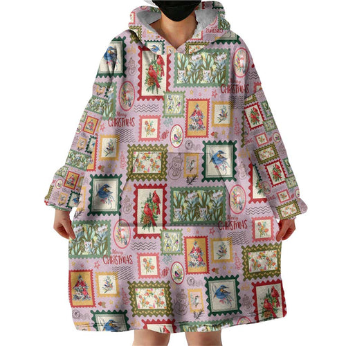 Aussie Birds Christmas La La Land Wearable Blanket Hoodie Pink Vintage Stamp Edition - Aussie Hoodie